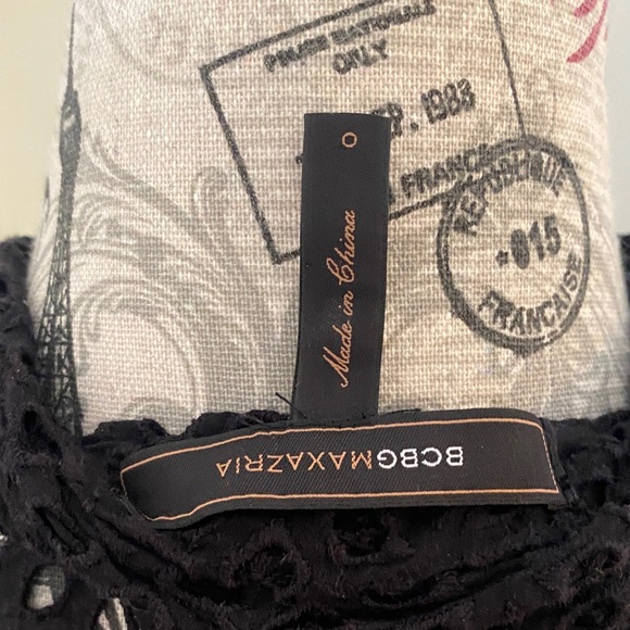 BCBG Max Azria Black Eyelet Shirt Dress • Size 0 - Picture 6 of 9